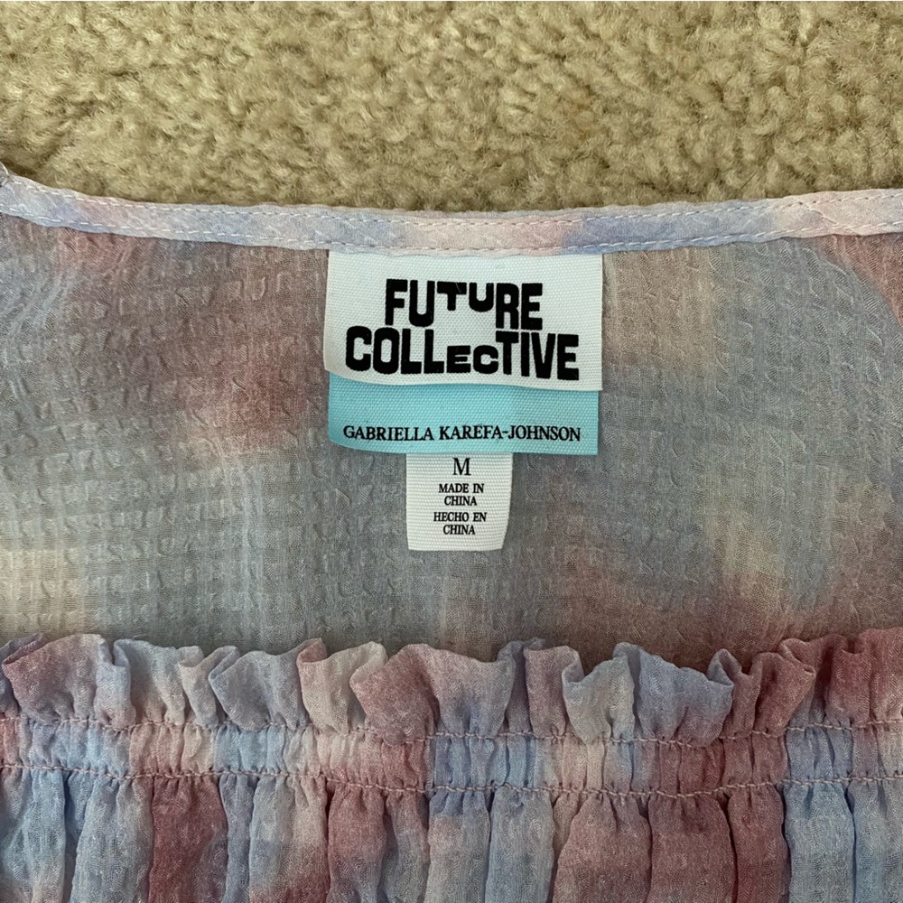 Target Future Collective Medium Blue Purple Dye Blouse - Picture 4 of 6